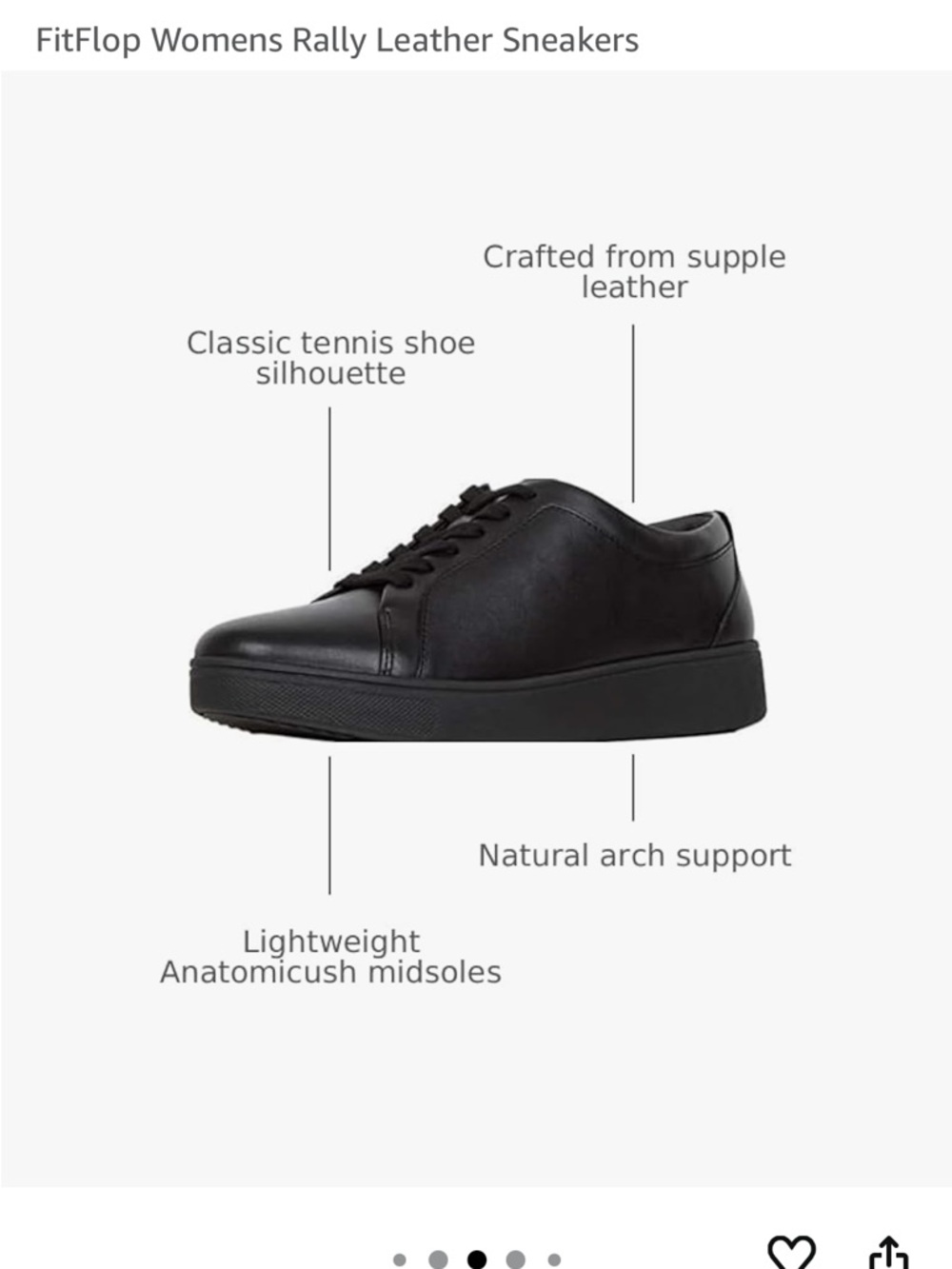 Fitflop Black Leather Low-Profile Lace Sneaker - Picture 3 of 10